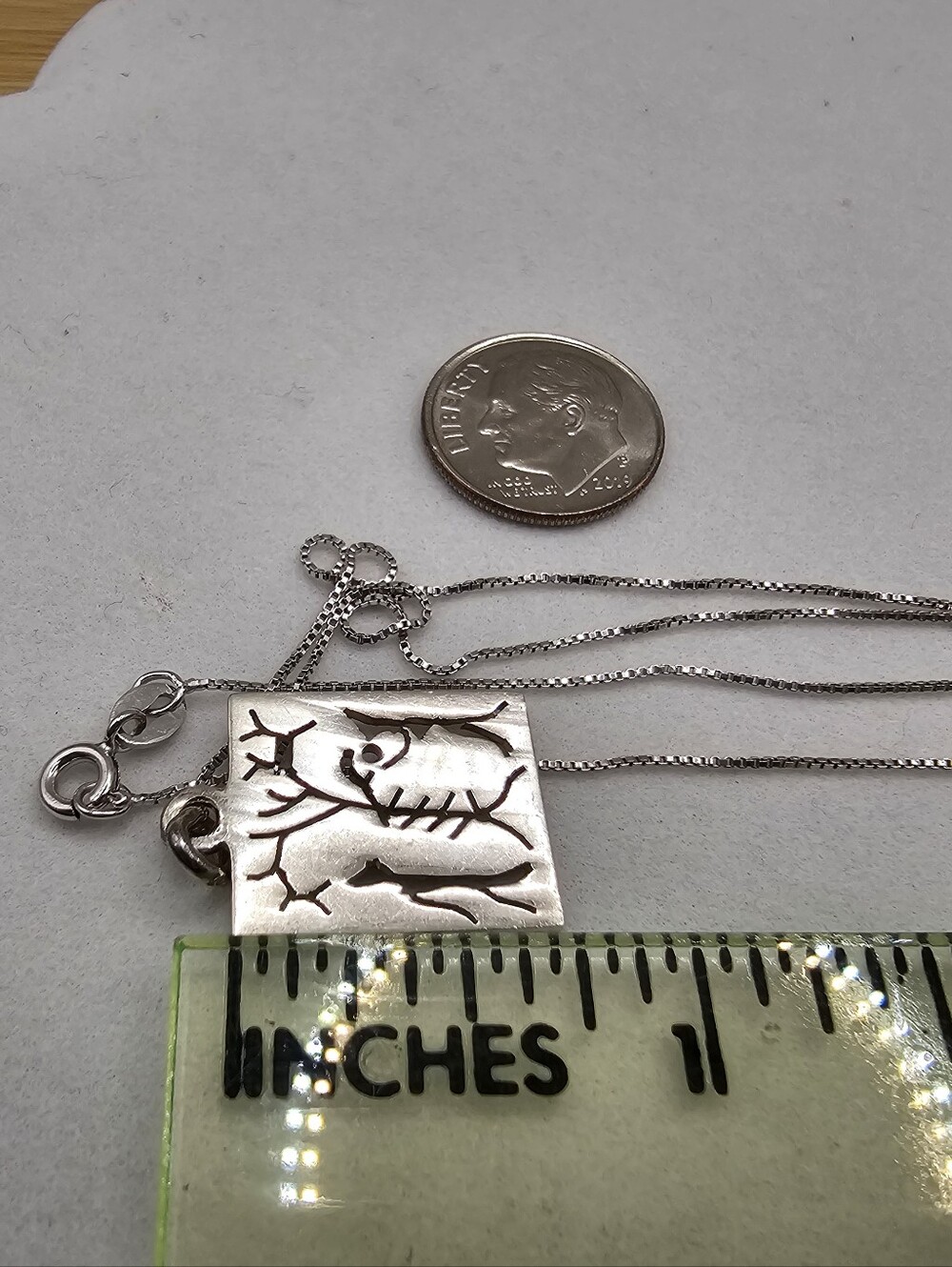 Vintage Mexico 925 Silver Cutout 18” 925 ITALY Necklace - Picture 8 of 12